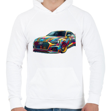 PRINTFASHION Audi - Férfi kapucnis pulóver - Fehér