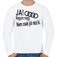 PRINTFASHION Audi - Férfi pulóver - Fehér férfi pulóver, kardigán