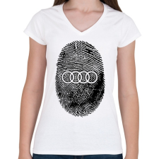 PRINTFASHION AUDI in my DNA - Női V-nyakú póló - Fehér női póló