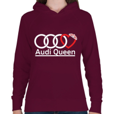 PRINTFASHION Audi Királynő - Női kapucnis pulóver - Bordó női pulóver, kardigán