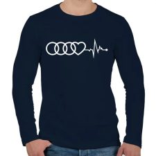 PRINTFASHION AUDI logo fehér - Férfi hosszú ujjú póló - Sötétkék férfi póló
