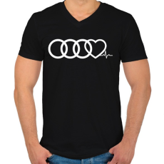 PRINTFASHION AUDI Love - Férfi V-nyakú póló - Fekete