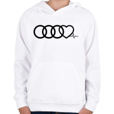 PRINTFASHION AUDI Love - Gyerek kapucnis pulóver - Fehér gyerek pulóver, kardigán