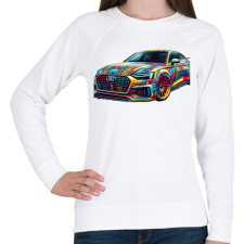 PRINTFASHION Audi - Női pulóver - Fehér női pulóver, kardigán