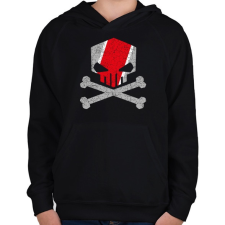 PRINTFASHION AUDI quattro RS koponya - Gyerek kapucnis pulóver - Fekete gyerek pulóver, kardigán