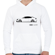 PRINTFASHION AUDI RS5 - Férfi kapucnis pulóver - Fehér férfi pulóver, kardigán