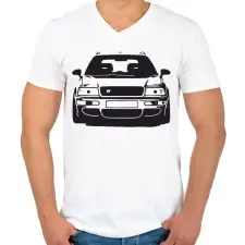 PRINTFASHION Audi RS - Férfi V-nyakú póló - Fehér férfi póló