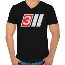 PRINTFASHION AUDI S3 - Férfi V-nyakú póló - Fekete férfi póló