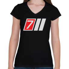 PRINTFASHION AUDI S7 - Női V-nyakú póló - Fekete