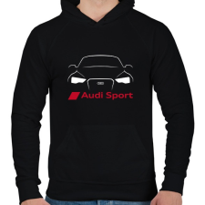 PRINTFASHION Audi Sport - Férfi kapucnis pulóver - Fekete férfi pulóver, kardigán
