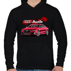 PRINTFASHION Audi Sport - Férfi kapucnis pulóver - Fekete
