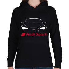 PRINTFASHION Audi Sport - Női kapucnis pulóver - Fekete női pulóver, kardigán