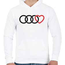 PRINTFASHION Audi szerelem - Férfi kapucnis pulóver - Fehér férfi pulóver, kardigán