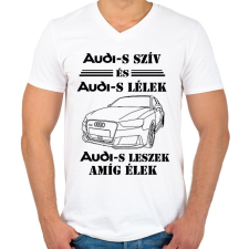 PRINTFASHION Audi szív - Férfi V-nyakú póló - Fehér férfi póló