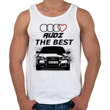 PRINTFASHION AUDI THE BEST - Férfi atléta - Fehér atléta, trikó