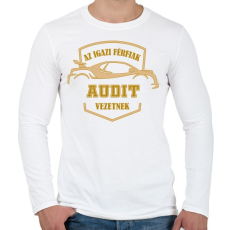 PRINTFASHION Audis sofőr - Férfi hosszú ujjú póló - Fehér