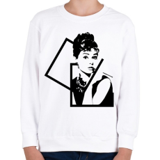 PRINTFASHION Audrey Hepburn - Gyerek pulóver - Fehér