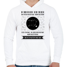 PRINTFASHION Augusztus: Szűz - Férfi kapucnis pulóver - Fehér férfi pulóver, kardigán