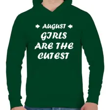 PRINTFASHION Augusztusi csajok a legcukibbak - Férfi kapucnis pulóver - Sötétzöld férfi pulóver, kardigán