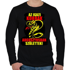 PRINTFASHION Augusztusi Kobra - Férfi hosszú ujjú póló - Fekete