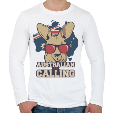 PRINTFASHION Australian is calling - Férfi hosszú ujjú póló - Fehér