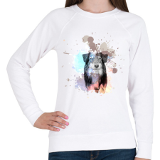 PRINTFASHION Ausztrál juhászkutya splash - Női pulóver - Fehér női pulóver, kardigán