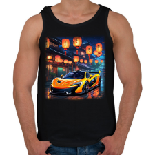 PRINTFASHION autó 2 - Férfi atléta - Fekete atléta, trikó