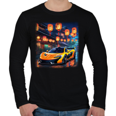 PRINTFASHION autó 2 - Férfi hosszú ujjú póló - Fekete