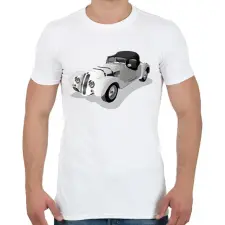 PRINTFASHION Autó - Férfi póló - Fehér férfi póló