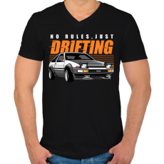 PRINTFASHION Autó  - Férfi V-nyakú póló - Fekete