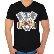 PRINTFASHION Auto Service - Férfi V-nyakú póló - Fekete férfi póló