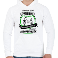 PRINTFASHION Autófényezők születésnapja - Férfi kapucnis pulóver - Fehér