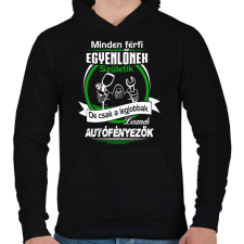 PRINTFASHION Autófényezők születésnapja - Férfi kapucnis pulóver - Fekete férfi pulóver, kardigán