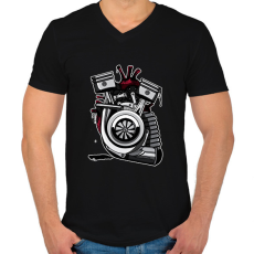 PRINTFASHION autós szív - Férfi V-nyakú póló - Fekete