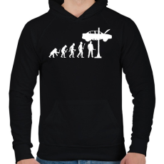 PRINTFASHION Autószerelő fejlődés - Férfi kapucnis pulóver - Fekete