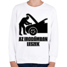 PRINTFASHION Autószerelő iroda - Gyerek pulóver - Fehér