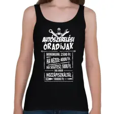 PRINTFASHION Autószerelő óradíjak - Női atléta - Fekete női trikó