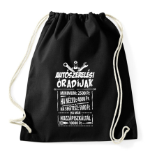 PRINTFASHION Autószerelő óradíjak - Sportzsák, Tornazsák - Fekete tornazsák