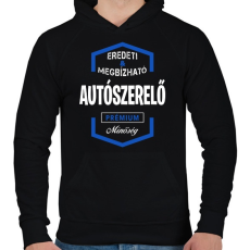 PRINTFASHION Autószerelő prémium minőség - Férfi kapucnis pulóver - Fekete
