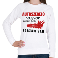 PRINTFASHION Autószerelő vagyok - Női pulóver - Fehér