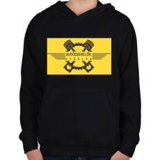 PRINTFASHION Autószerelők királya - Gyerek kapucnis pulóver - Fekete