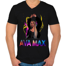 PRINTFASHION AVA MAX 4 - Férfi V-nyakú póló - Fekete