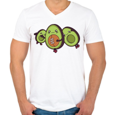 PRINTFASHION Avokádó amerikai foci - Férfi V-nyakú póló - Fehér