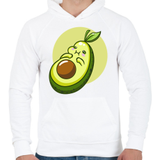 PRINTFASHION Avokádó - Férfi kapucnis pulóver - Fehér
