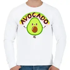PRINTFASHION Avokádó - Férfi pulóver - Fehér férfi pulóver, kardigán