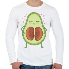 PRINTFASHION Avokádó ikrek - Férfi hosszú ujjú póló - Fehér férfi póló