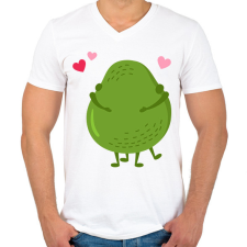 PRINTFASHION Avokádó love - Férfi V-nyakú póló - Fehér férfi póló