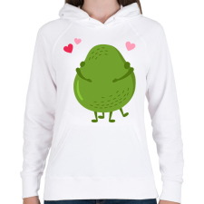 PRINTFASHION Avokádó love - Női kapucnis pulóver - Fehér női pulóver, kardigán