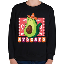 PRINTFASHION Avokádó macska - Gyerek pulóver - Fekete gyerek pulóver, kardigán