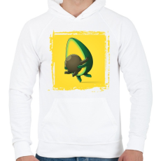 PRINTFASHION Avokádó ölelés - Férfi kapucnis pulóver - Fehér